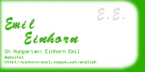 emil einhorn business card